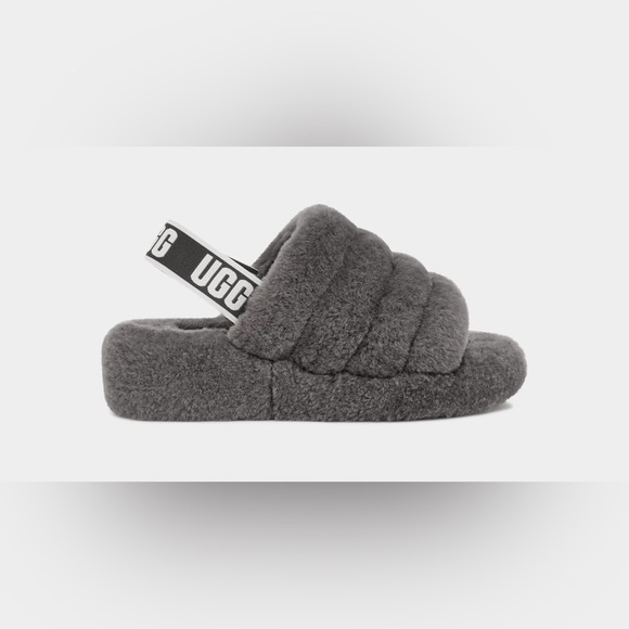Ugg fluff yeah slide in charcoal - Picture 2 of 10